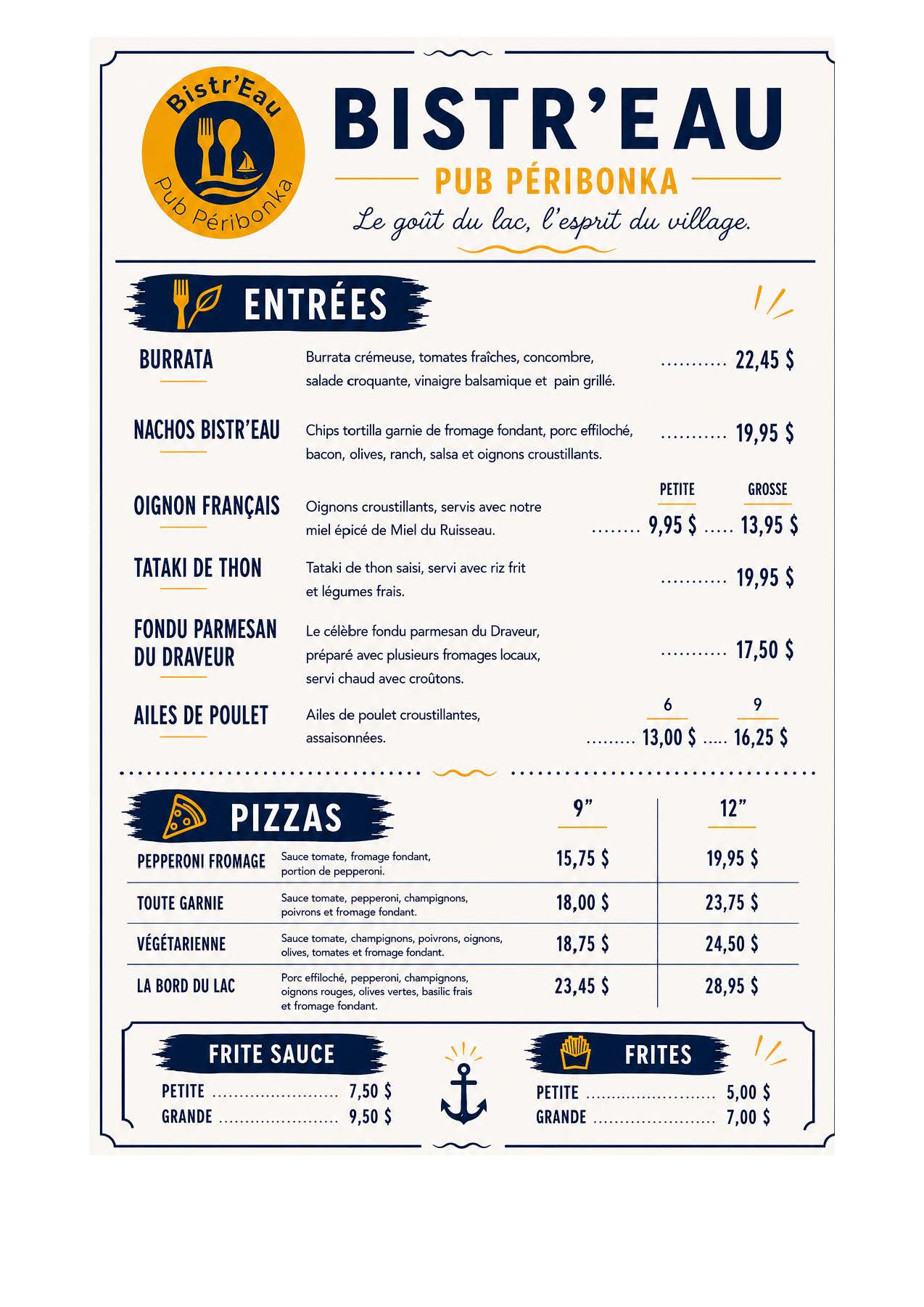 Menu BistrEau Complet Page 1