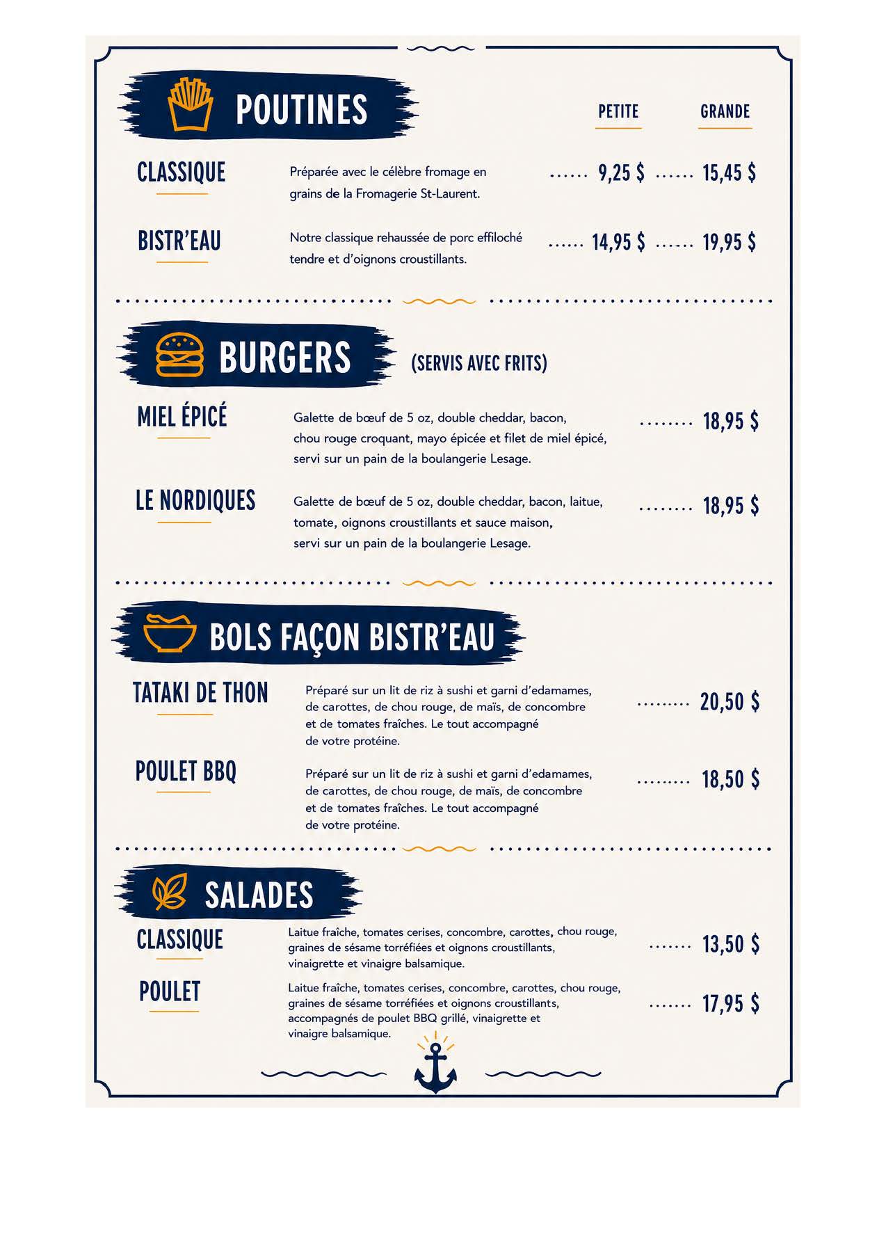 Menu BistrEau Complet Page 2